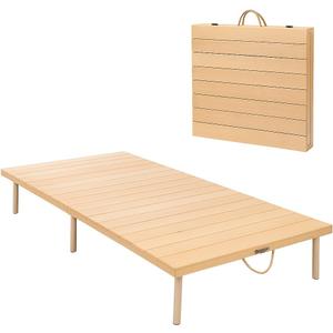 Portable Wooden Folding Table, Picnic TableFloor TableNatural Pine, 43x21 Inch, Low Height Design for Picnic, Camping, Coffee Service, Bohemian Style
