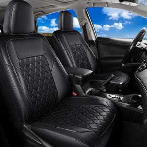 Huidasource Car Seat Covers Fit for Toyota RAV4, Full Coverage Waterproof Leather Seat Cushion Covers Full Set Fit for 2013-2018 Toyota Rav4 XLE LE XLE Premium Limited (Not for Hybrid, Black)