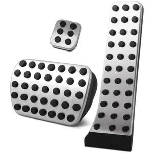 Gas Brake Pedal Cover Non Slip Non Drilled Aluminum Compatible with Mercedes-Benz C E S GLC GLE GLK SLK CLS SL Class W204 W205 W213 X253 W218 W167 Brake Foot Pedals (Silver 3 Pcs)