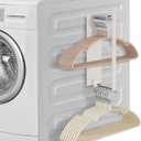 Magnetic Hanger Organizer Stacker, Strong Magnetic Hanger Holder for Laundry Room Washer, Capacity Upgrade Hangers Storage Rack for Adult or Child Clothes Hangers White 1Pack