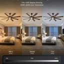 Ceiling Fans with Lights, 72 Inch Brown Indoor Fan with Remote and App Control, Dimmable LED Light, 6 Speeds, Reversible Airflow, Low Noise for Bedroom Living Room Kitchen
