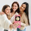 Compatible with Galaxy Z Flip 6 Case, Magnetic Gradient Color Soft TPU Phone Case with Camera Lens Protector Case for Galaxy Z Flip 6 6.7 Inch, Pink to Rose Red Gradient(10-23)
