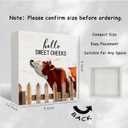 Funny Cow Bathroom Decor - Hello Sweet Cheeks Cow Bathroom Decor, Funny Farmhouse Wooden Sign, 5 X 5 Inches