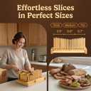 Bread Slicer Guide for Homemade Bread 3-In-1 Set: Sourdough Rounds Slicer, Baguette Cutter & Sandwich Sealer | Bread Loaf Slicing, Adjustable Bamboo Bread Cutter With Knife & Magnetic Slot