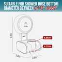 TAILI Shower Head Holder Suction Cup, Handheld Shower Head Bracket, Height Angle Adjustable,Bathroom Showerhead Holder No Drilling Removable Waterproof, White