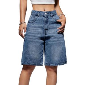 EMMIOL Women Jorts Baggy Jeans Jorts Outfits Mid-Low Waisted Denim Y2K Shorts Summer Hot Short Pants Streetwear (XXXL)