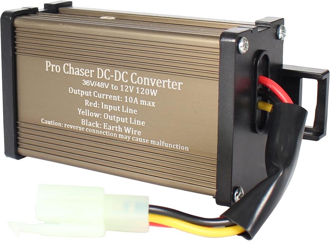 Pro Chaser DC-DC Golf Carts RVs 48V 36V Volt Voltage to 12V Step Down Voltage Reducer Regulator for Headlights Taillights Solar Panels (10A 120W)