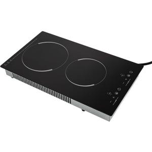 Electric Cooktop, 2 Burner Built-In Electric Stove Top 1500w, 110v Ceramic Stovetop With Ceramic Glass, Safety Lock, 9 Heating Levels, LED Display, Black