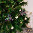 Hummingbird Christmas Ornament, 4 Pack 2D Acrylic Winter Decorations, Colorful Stacked Bird Holiday Home Decor (Large)