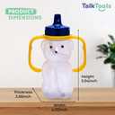 TalkTools Honey Bear Straw Cup with Handle, 7oz Soft Straw Trainer for Babies & Toddlers 4+ Months Easy-Grip, Dishwasher Safe.
