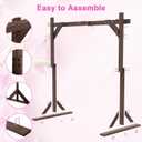 Wooden Wedding Arch 7.48FT Square Wood Backdrop Stand for Ceremony & Events, Sturdy Wooden Arbor for Wedding Decorations, Indoor & Outdoor Garden Arch Frame