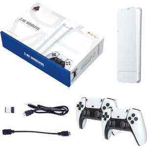 Wireless Retro Game Console , 40000+ Games Retro Gaming Console , Retro Game Stick , Plug & Play Video TV Retro Game Stick , Built-in 64G , 9 Emulators , Premium Gaming Dual Controllers (M15-128G)