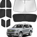 Canvcle Sunshades for 2025 2026 Ford Expedition Accessories Windshield Sun Shade Side Rear Window Shade Cover Sun Visor Shield Privacy Protection for Camping Keep Vehicle Cool Black 8PCS