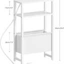 Narrow Side Table with Charging Station Slim End Table Sofa with Magazine Rack, Bedside Table for Small Spaces, 3 Tier Nightstand for Living Room Couch, Bedroom White LET503WE