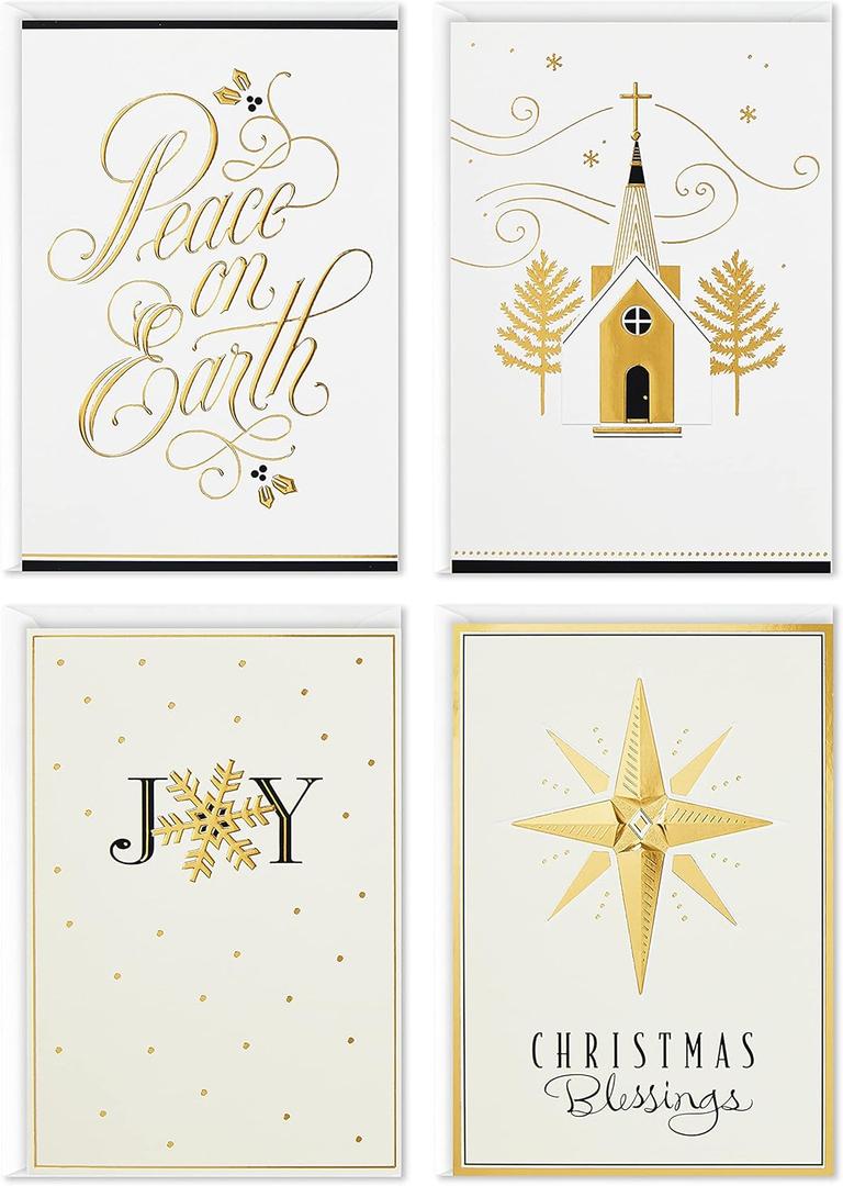 Image Arts Boxed Religious Christmas Cards Assortment, Peace on Earth (4 Designs, 24 Cards with Envelopes)