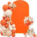 Wedding Arch Cover 6.6FT Spandex Fitted Arch Cover Round Top Stand Covers Stretchy Chiara Cover Backdrop Cover for Wedding Banquet Birthday Party Ceremony Baby Shower Decoration (Orange)