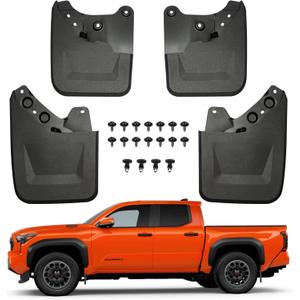 Mud Flaps Splash Guards Fit for Toyota Tacoma 2024-2026, 4PCS No Drilling Pickup Wide Mudguards Kit, 4th Tacoma Truck Exterior Accessories Front & Rear Tire, All Road & All Weather Protect Wheel Liner