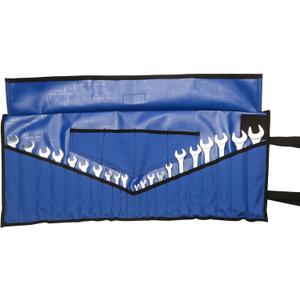 Tool Set Organizer, Tool Kit Pouch with 26 Pockets Wrench Set Organizer, Metric & SAE Waterproof Canvas, Roll-Up Tool Bag for Mechanics, DIYers & Electricians (Tools Not Included) BULL TOOLS (Ballistic Polyester, Blue)