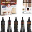 Wood Furniture Repair Kit, Wood Touch up Fillers, Repair Scratches, Cracks, Paint Chips, and Nail Holes on Furniture, Floors, Doors, Cabinets, and Tables (5 Dark Colors)