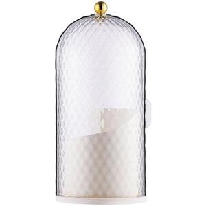 360 Rotating Makeup Brush Holder with Lid, Dustproof Concealed Toothbrush Organizer for Vanity and Bathroom Countertop (White 1pcs)