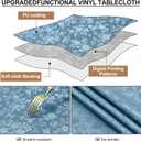 Smiry Rectangle Table Cloth, Waterproof Heavy Duty Vinyl Tablecloths, Wipeable Washable Table Cover for Kitchen and Dining Room (Stone Blue, 60" X 140")