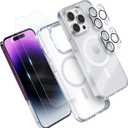 Power Theory Designed for iPhone 14 Pro Max Screen Protector, with Lens Protectors, and Clear Case Compatible with Magsafe [9H Hardness], Easy Install Kit [Premium Tempered Glass]