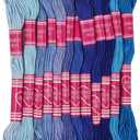 Friendship Bracelet String 8 Skeins, Embroidery Floss Cross Stitch Embroidery Thread Floss Bracelet Making Yarn, Craft Floss (Blue Series)