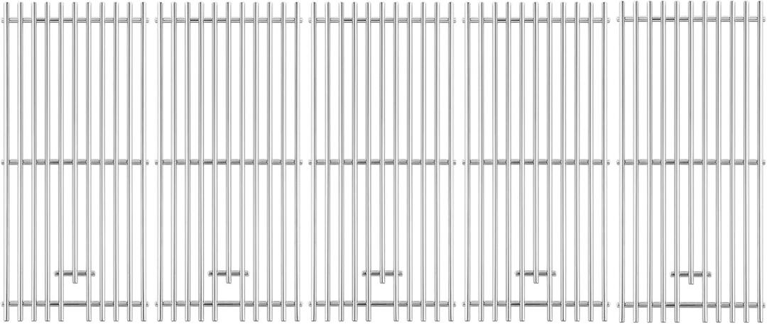 Charbrofire 16517 Grill Grates Replacement Parts for Bull 5 Burner Grill Parts Bull Angus 57568 57569 57568CE 57568AGA 57569CE 65073 Lion Premium 90000 90000 Stainless Steel Cooking Grates 5 Pieces (19 1/4 x 37 1/2 for 5pcs grates)