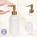 Natheeph 14OZ Ceramic Soap Dispenser Ceramic Soap Pump Dispenser Can Fill Liquid for Bathroom/Kitchen (White)