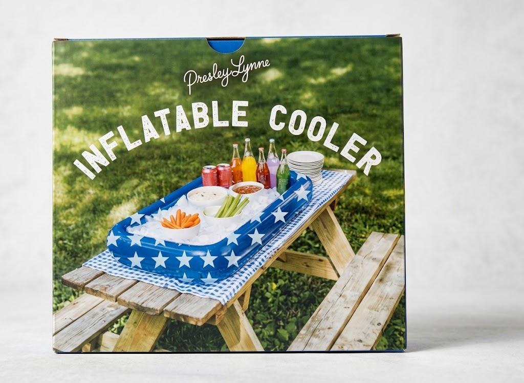 Inflatable Patriotic Ice Serving Bars Inflatable Drink Cooler Buffet Salad Serving Trays Fun Hot Tub Drink Holder Food Floating Cooler Holder for Independence Day BBQ Picnic Pool Party Supplies