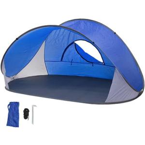 Pop-Up Beach Tent Sun Shade Portable Outdoor Family Shade Tent with Carrying Bag (Shelter Measures: 86" L x 47" W x 39" H)