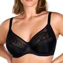 HSIA Minimizer Bras for Women, Full Coverage Lace Unlined Bras with Underwire for Heavy Breasts, Black Nfbd0366, 36H