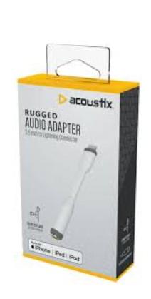 Acoustix™ Rugged Audio Adapter, 3.5 mm (White)