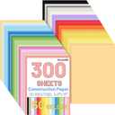 50 Colors Construction Paper 300 PCS, 8.5x11 in Bulk Colored Paper for Crafts - 80GSM Thick Cardstock for Printing, Layering, Embossing - DIY Art Supplies for Cards, Invitations, School Projects