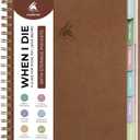 Clever Fox When I Die Planner With Pockets for Documents  End-of-Life Organizer Binder for Important Personal Info & Final Wishes (Brown)