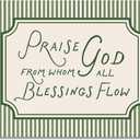 OAOPIC Christian Jesus Canvas Wall Art, Praise God From Whom All Blessings Flow Poster, Green Striped Bible Verse Print, Religious Scripture Hymn Quote Painting for Prayers 8x12in Unframed