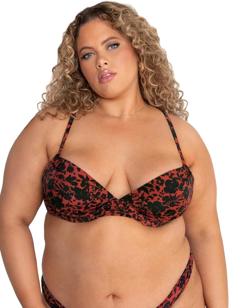 Smart & Sexy Women's Swim Convertible Push-up Bikini Top Swimwear Secret Line (34D)