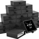 Jewelry Gift Boxes, 20 Pack 3.53.5x1Inch Cardboard Jewelry Boxes, Bulk Small Jewelry Boxes with Lids for Necklace Ring Earring Display Box (Black)
