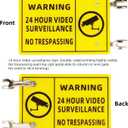 24 Hour video surveillance sign 2025 upgrade,No Trespassing Private Property Sign Double-Sided Printing Highly Visible Reflective, Waterproof, Weatherproof and Fade Sturdy Signage (Yellow)