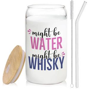 Whisky glasses cup Gifts for Cocktail Lovers, Funny Might Be Whisky Tumbler Gifts For Women 14oz,Tequila Lime drinking jar for Cocktail Lovers