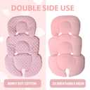 Infant Carseat Insert, 2-in-1 Reversible Baby Car Seat Cushion for Newborn Toddler Head & Body Support Car Seat Pad for Carseats, Strollers, Swings, Bouncers