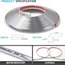 Art3d 20ft Outside Vinyl Corner Trim Peel and Stick for Tile and Wall Edges, Furniture Decoration Stainless Steel