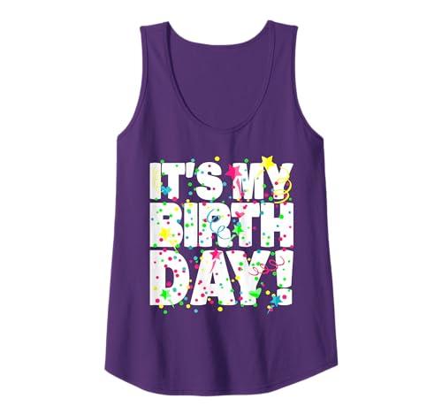 It's My Birthday Shirt for Men Women Teens Kids Confetti Tank Top, M