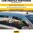 Husky Liners Low Profile Ventvisor Rain Guards | Fits 2025-2026 GMC Terrain | Front & Rear, 4-pc Smoke w/Chrome Trim - 2884073
