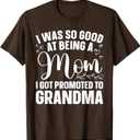 Grandma Art for Mom Women Grandmother Promoted to Grandma T-Shirt Medium