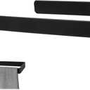 Hand Towel Holder, 8 Inch Self Adhesive Towel Racks for Bathroom Wall Mounted Aluminum U-Shape Towels Rack, Black Hand Towels Bar for Kitchen Cabinet Shower, Matte Black, Modern Design Stick on Wall