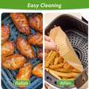 360 Pcs 8 Square Unbleached Heavy Duty Air Fryer Paper Liners Disposable, Non-Stick & Non-Leak Parchment Paper Liners for Airfryer Basket, Deep Fryer Parts & Accessories