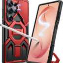 TONGATE for Samsung Galaxy S26 Ultra Case with Magnetic Stand, Compatible with MagSafe [Built-in Camera Cover & Ring Holder][Military-Grade Protection] Anti-Slip Rugged Phone Case for S26 Ultra, Red