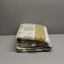 Homzard Quilt King Size-Comforter King Quilt Bedding Set,Mustard Yellow Beige Grey All Cotton Quilted Bedspread,Striped Floral Pattern Bedding Set,Lightweight Reversible 3 Piece,All Seasons (King (106"x98"))