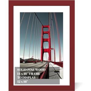 14x18 Picture Frame Diamond Painting Frames Poster Frames Made of Solid Wood,Display Pictures 12x16 with Mat or 14x18 without Mat for Photos, Paintings,Walls Decoration,Anniversary,Wedding,Christmas